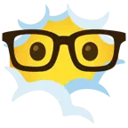 testa tra le nuvole + faccina nerd