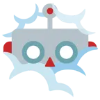 testa tra le nuvole + faccina di robot