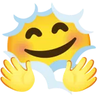 testa tra le nuvole + faccina che abbraccia
