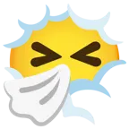testa tra le nuvole + faccina che starnutisce