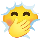 testa tra le nuvole + faccina con mano sulla bocca
