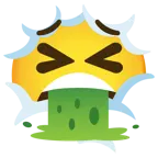 testa tra le nuvole + faccina che vomita