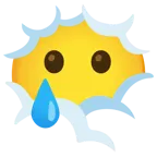 testa tra le nuvole + faccina sorridente con lacrima