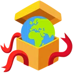 Geschenk + Globus mit Europa und Afrika