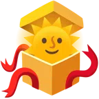 Geschenk + Sonne mit Gesicht