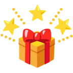 Geschenk + funkelnder Stern