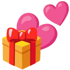 Geschenk + zwei Herzen