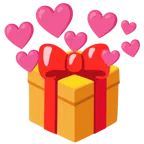 Geschenk + Herz mit Pfeil