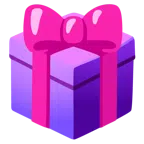 Geschenk + lila Herz