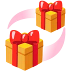 Geschenk + kreisende Herzen