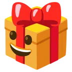 Geschenk + grinsendes Gesicht