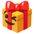 Geschenk + zwinkerndes Gesicht