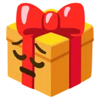 Geschenk + nachdenkliches Gesicht