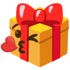 Geschenk + Kuss zuwerfendes Gesicht