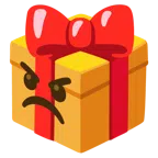 Geschenk + verärgertes Gesicht