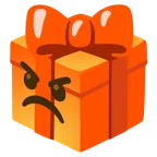 Geschenk + schmollendes Gesicht