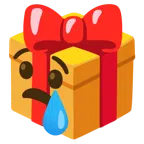 Geschenk + weinendes Gesicht