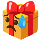 Geschenk + trauriges aber erleichtertes Gesicht