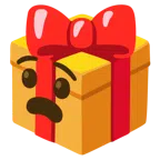 Geschenk + qualvolles Gesicht
