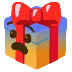 Geschenk + ängstliches Gesicht