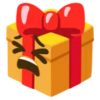 Geschenk + müdes Gesicht