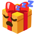 Geschenk + schlafendes Gesicht