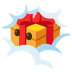 Geschenk + Gesicht in Wolken
