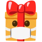 Geschenk + Gesicht mit Atemschutzmaske