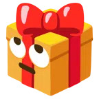 Geschenk + Augen verdrehendes Gesicht