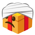 Geschenk + Gesicht mit Kopfverband