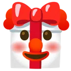 Geschenk + Clown-Gesicht