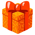 Geschenk + oranges Herz