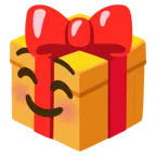 Geschenk + lächelndes Gesicht