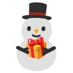 Geschenk + Schneemann ohne Schneeflocken