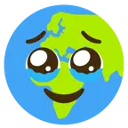 face holding back tears + globe showing Europe-Africa