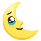 face holding back tears + last quarter moon face