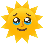 face holding back tears + sun with face