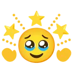 face holding back tears + glowing star