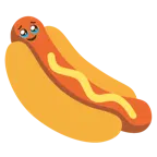 face holding back tears + hot dog
