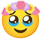 face holding back tears + tulip
