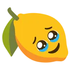 face holding back tears + lemon
