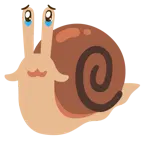 face holding back tears + snail