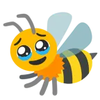 face holding back tears + honeybee