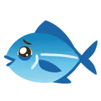 face holding back tears + fish
