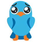 face holding back tears + bird