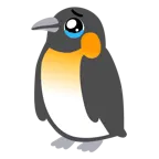 face holding back tears + penguin