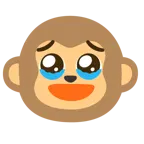 face holding back tears + monkey face