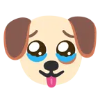 face holding back tears + dog face