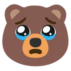 face holding back tears + bear