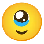 face holding back tears + eye
